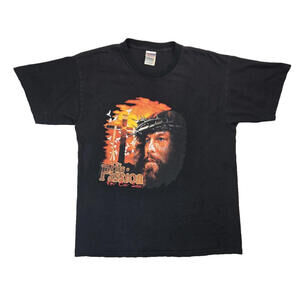 Kerusso Vintage Jesus His Passion Black Graphic T Shirt Mens Size Large L